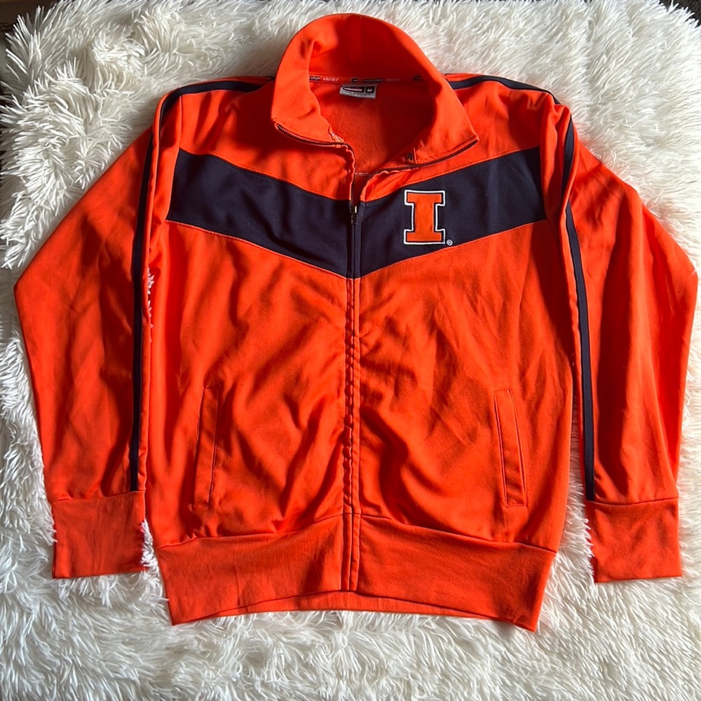 University Letterman-Style Orange Lightweight Track Jacket